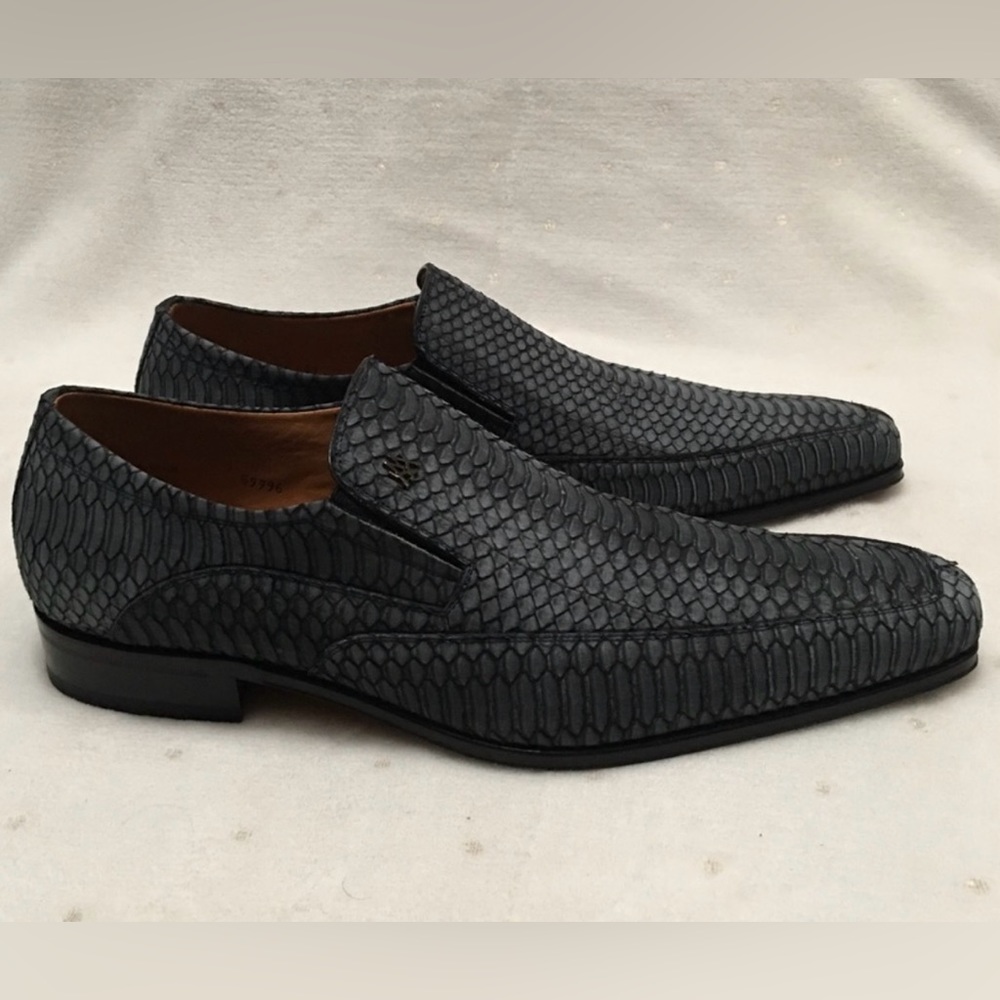 Mezlan Platinum Izano Blue Derby Dress Shoes - Picture 4 of 16